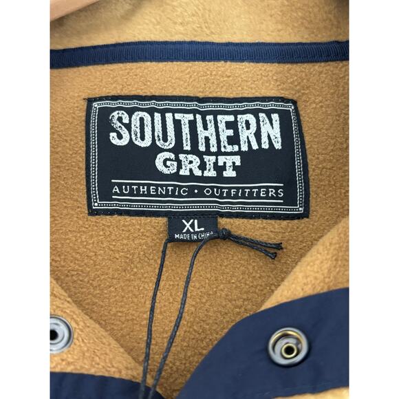 Southern Grit Men's Color Block Tundra Fleece Gold/Navy Shirt Size XL NEW - Picture 4 of 6